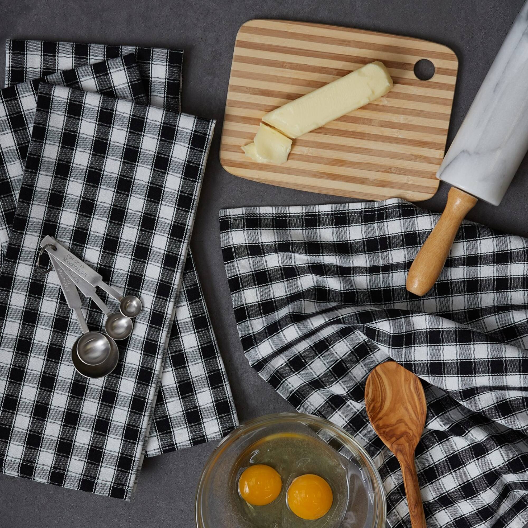DII® French Check Dishtowel, 4ct.